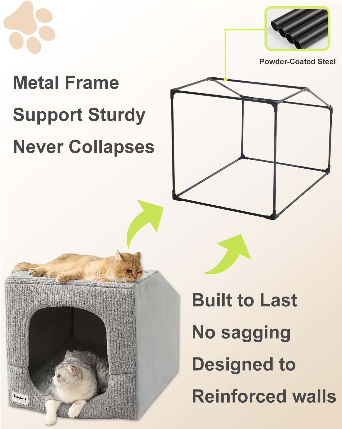 Hovicaed Indoor Dog House Small Sized Dog Tent with Dog Cave Bed 26x20ines - Image 6