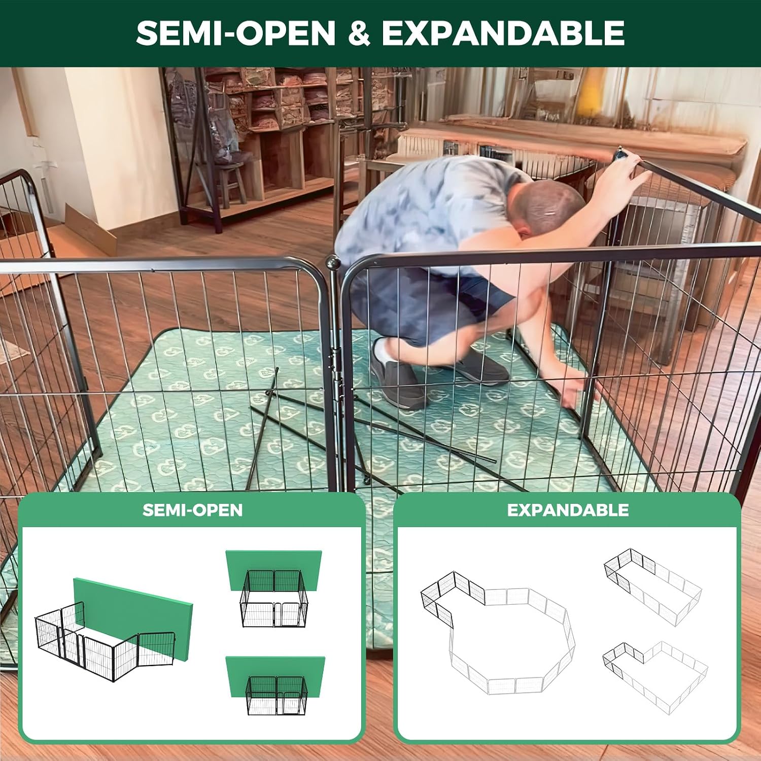 FXW Homeplus Indoor Dog Playpen, 24" H, 6 Panels, for Puppies & Small Dogs - Image 7