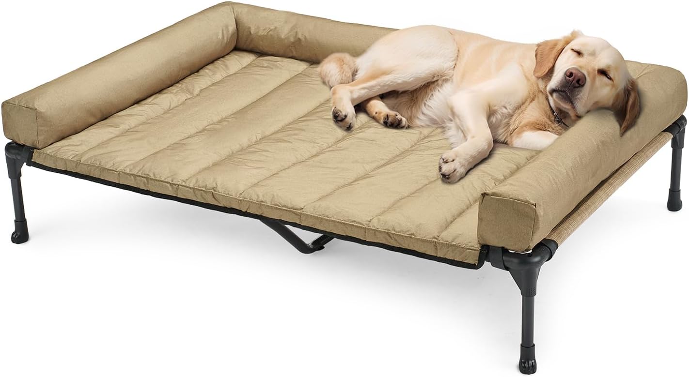 Veehoo Outdoor Elevated Dog Bed with Waterproof Bolster Cushion, Cooling - Image 7
