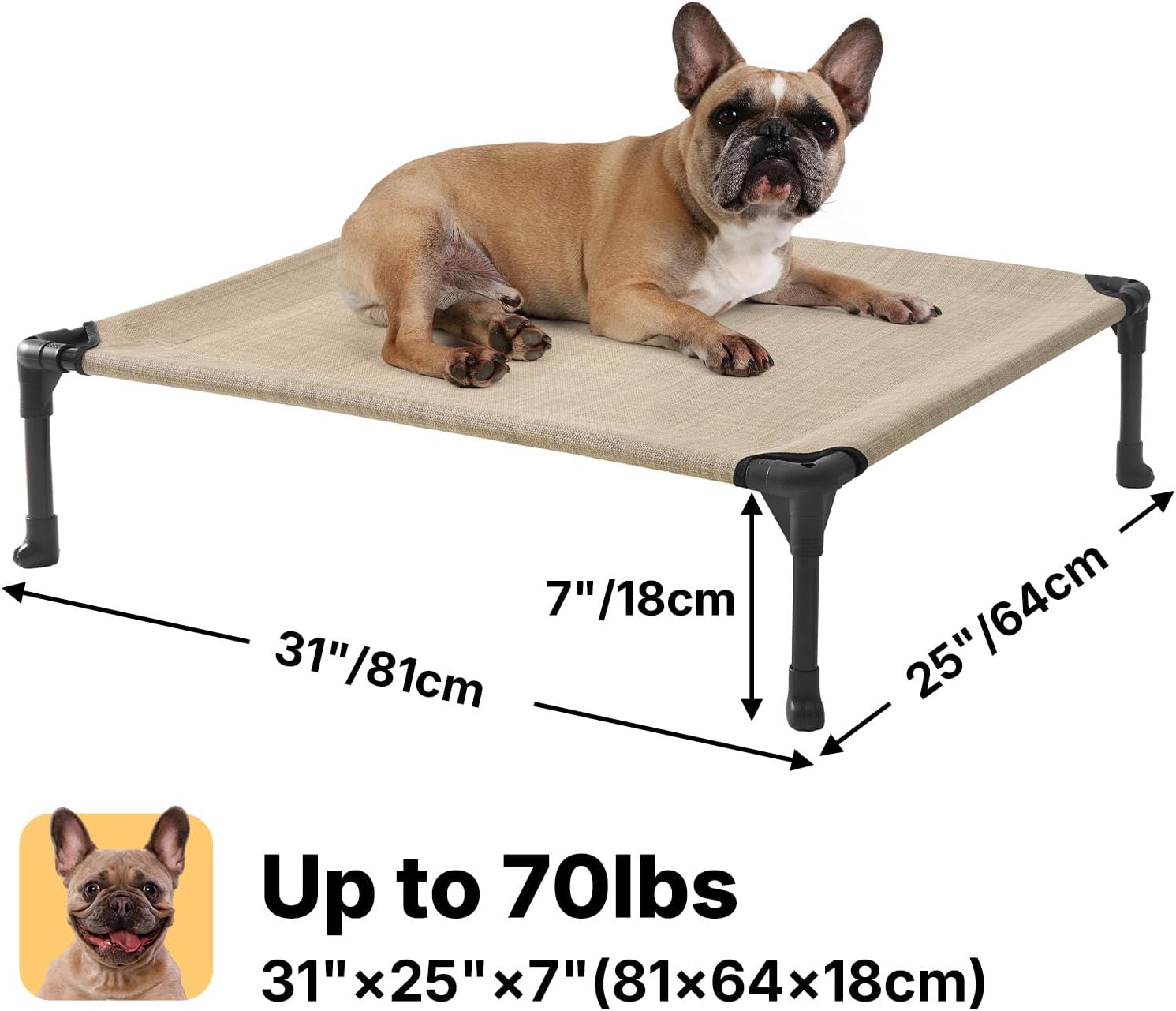 Veehoo Outdoor Elevated Dog Bed for Medium Dogs, Cooling Raised Dog Cots - Image 6