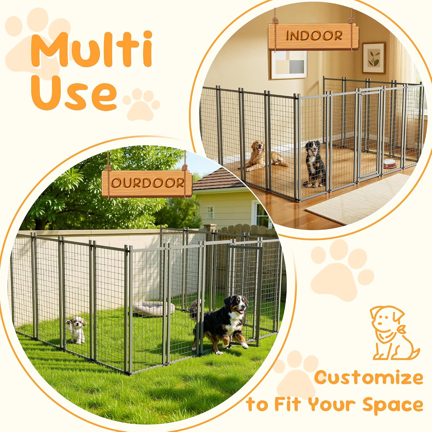 20x10 ft Outdoor Dog Kennel, Heavy Duty Dog Pens for Large Dogs - Image 9