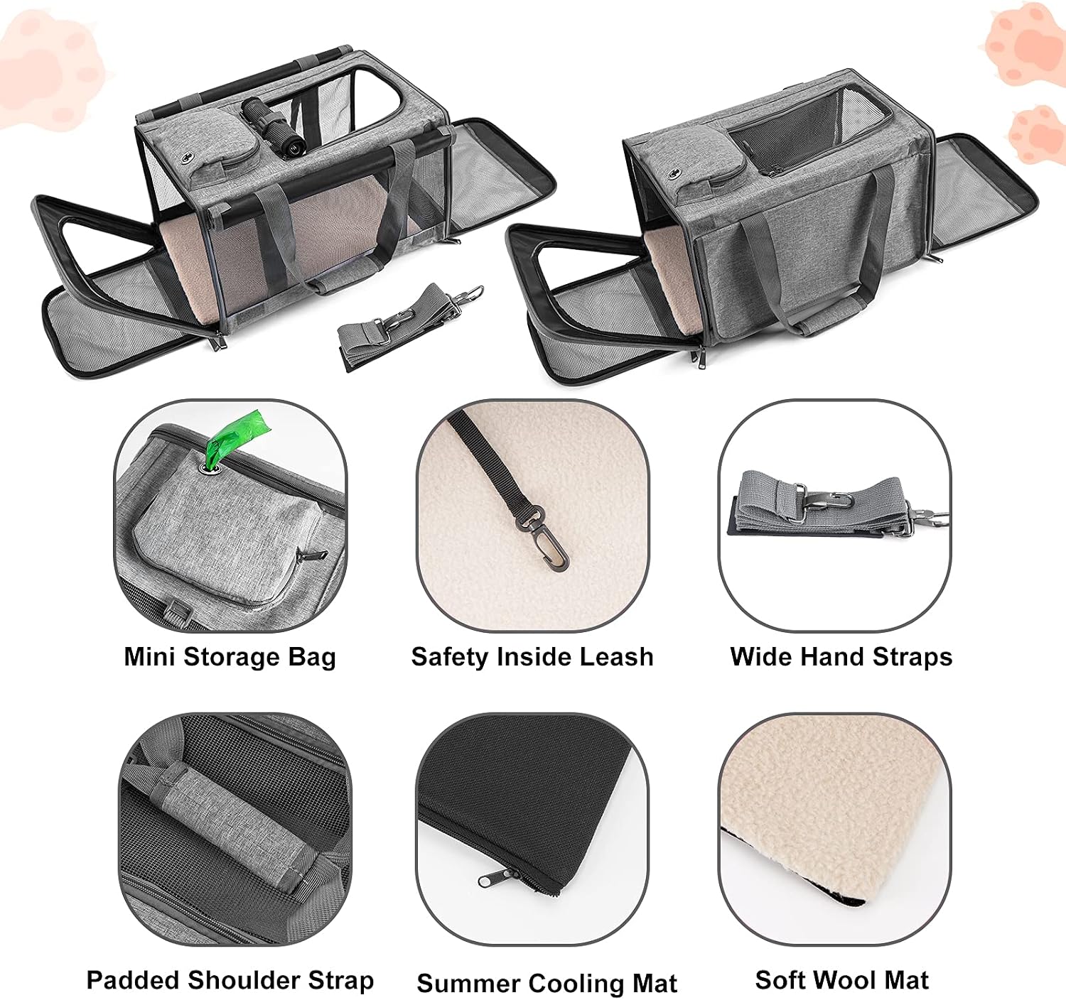 GAPZER Pet Carrier for Large Cats up to 20lbs Soft-Sided Privacy Protection - Image 4