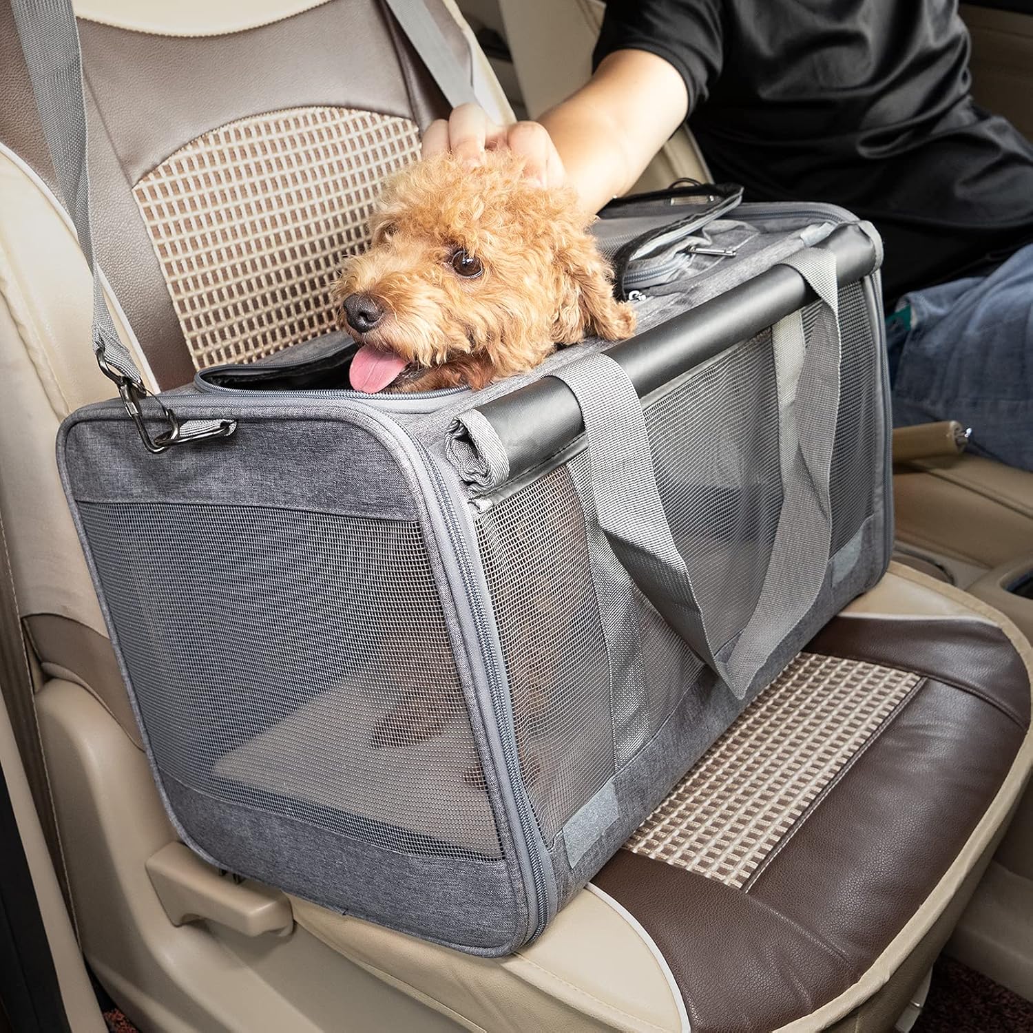 GAPZER Pet Carrier for Large Cats up to 20lbs Soft-Sided Privacy Protection - Image 9