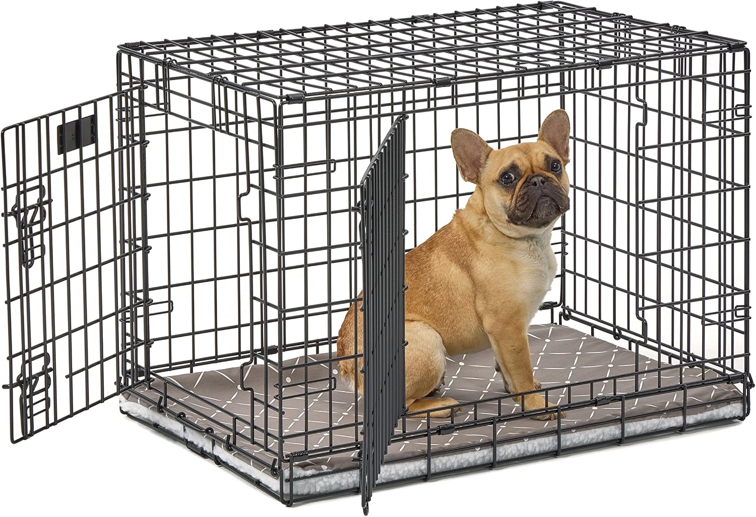 MidWest Homes for Pets Midwest Quiet Time Reversible Crate Pan Cover 30' Mushroom Diamond/Fleece - Image 4