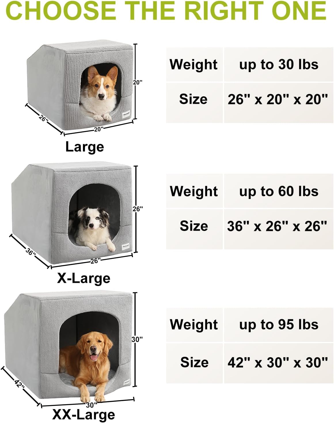 Hovicaed Indoor Dog House Extra Large Sized Dog Tent with Cave Bed 42x30ins - Image 8