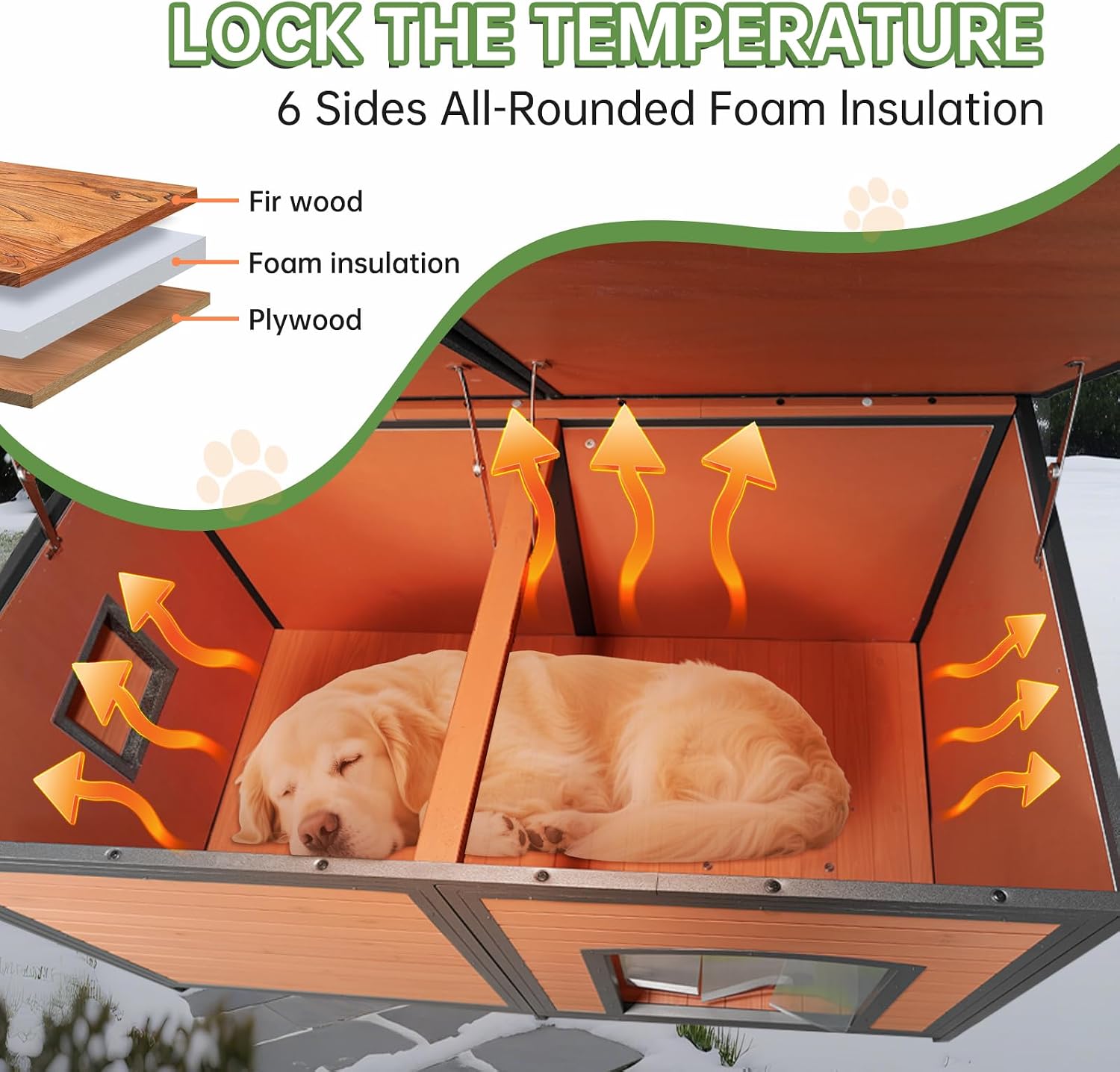 Extra Large Insulated Outdoor Dog House Weatherproof Chew-Proof Metal Frame - Image 2