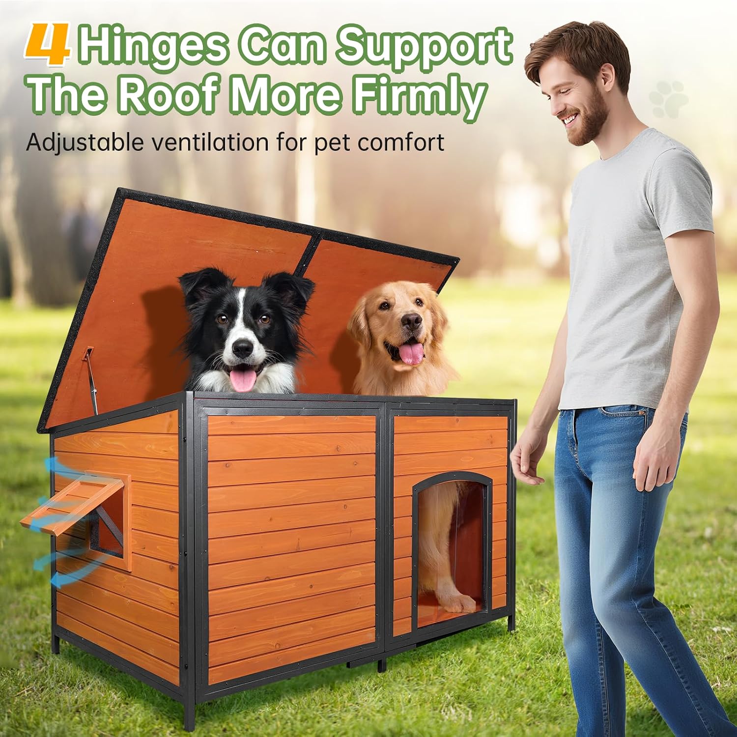 Extra Large Insulated Outdoor Dog House Weatherproof Chew-Proof Metal Frame - Image 5