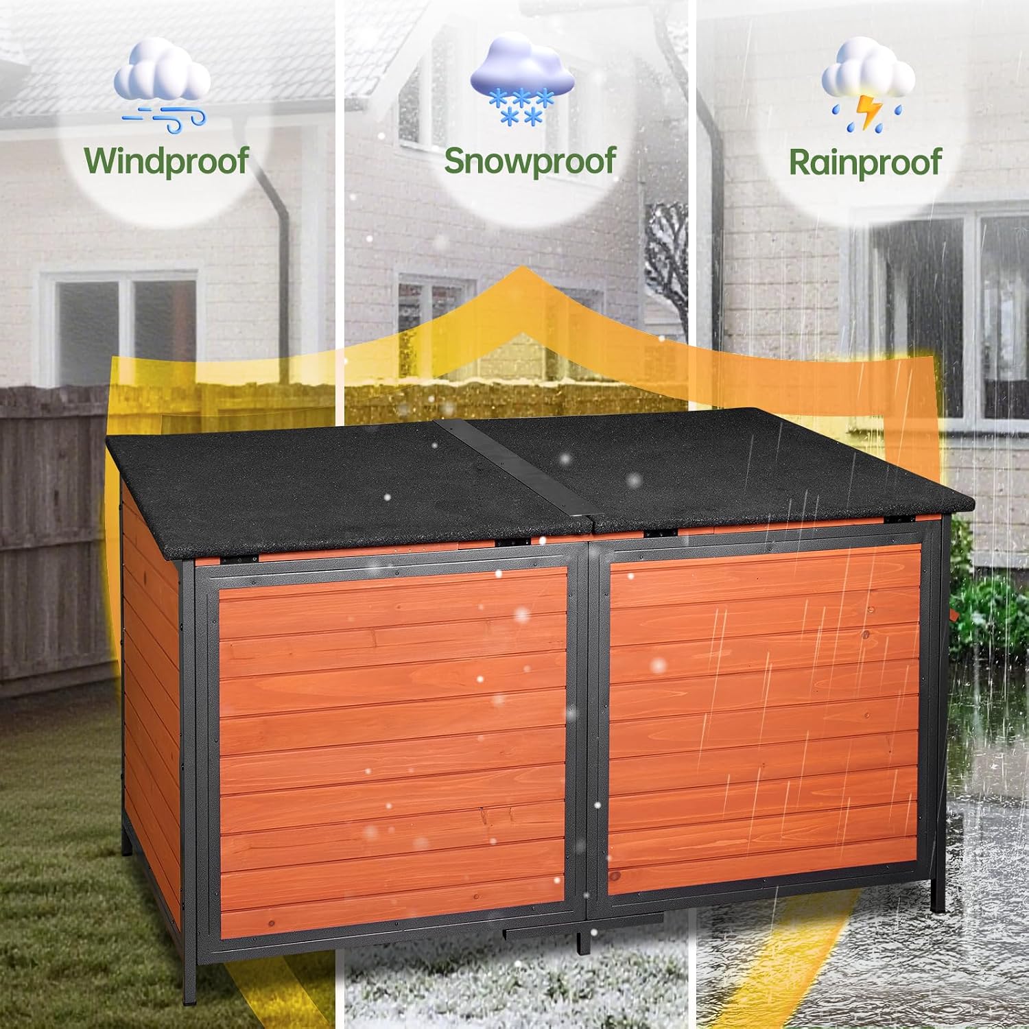 Extra Large Insulated Outdoor Dog House Weatherproof Chew-Proof Metal Frame - Image 6