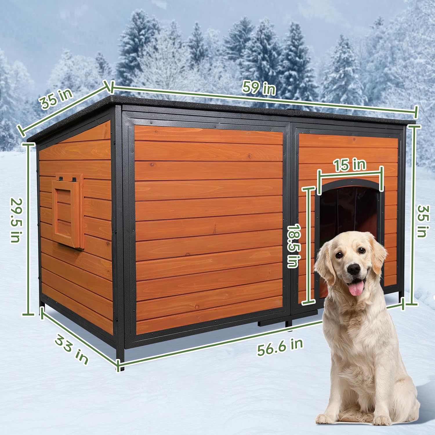 Extra Large Insulated Outdoor Dog House Weatherproof Chew-Proof Metal Frame - Image 7