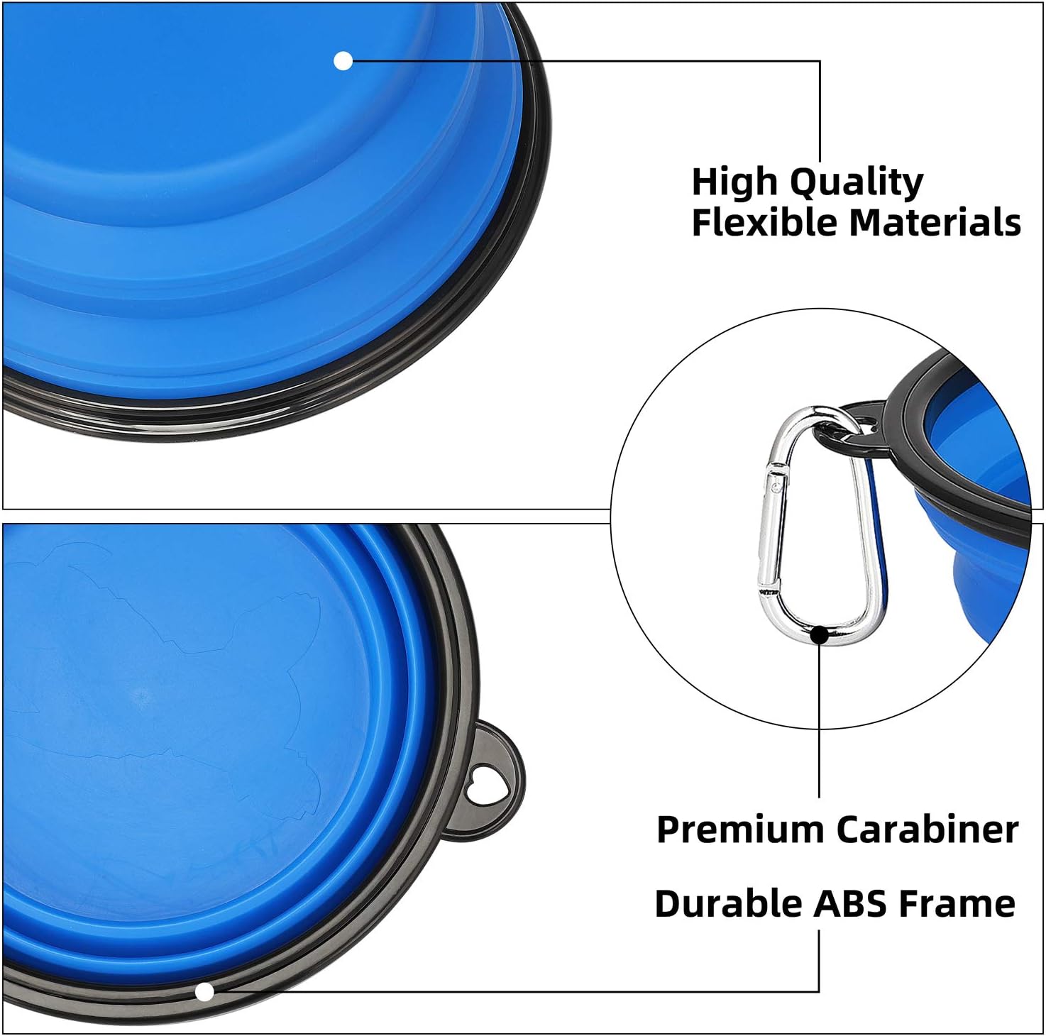 Kytely Large Collapsible Dog Bowls 2 Pack, 34oz Foldable Dog Travel Bowl - Image 4