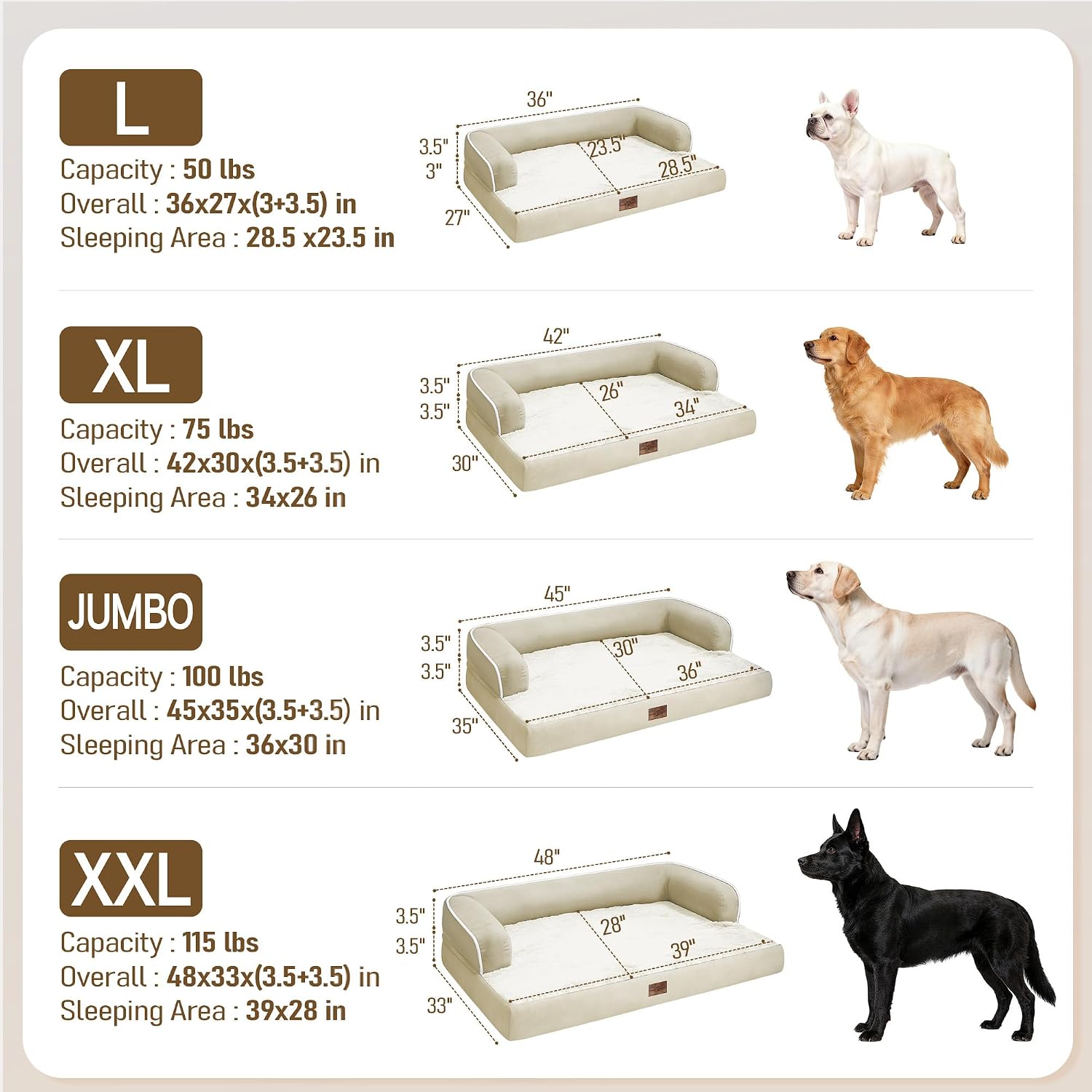 Comfort Expression Washable Dog Bed with Bolster for Medium to Large Dogs - Image 7