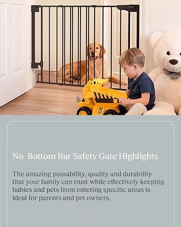No Bottom Bar Baby Gate for Stairs