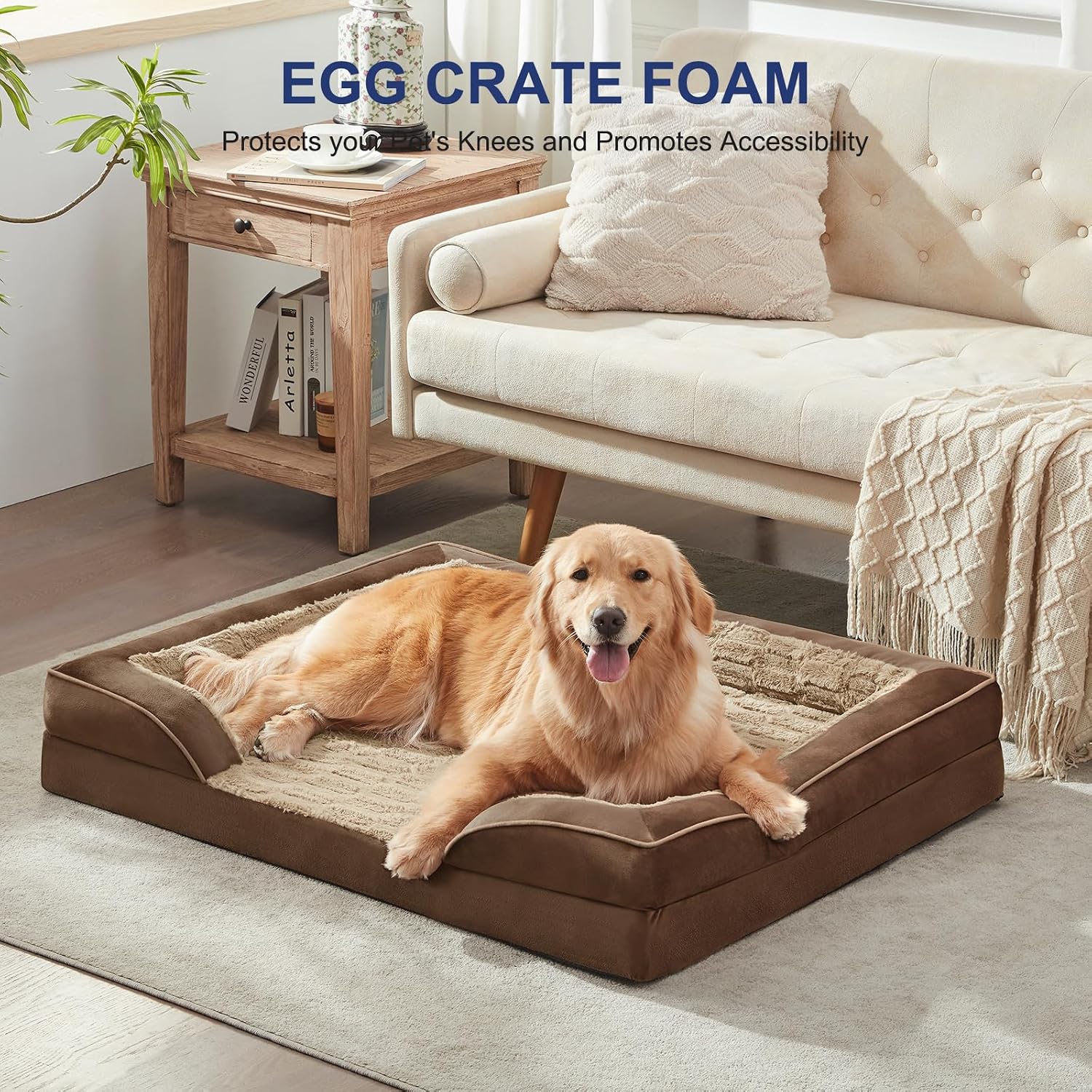 FURTIME Orthopedic Supportive Extra Large Dog Bed, XXL Waterproof Pet Bed - Image 6
