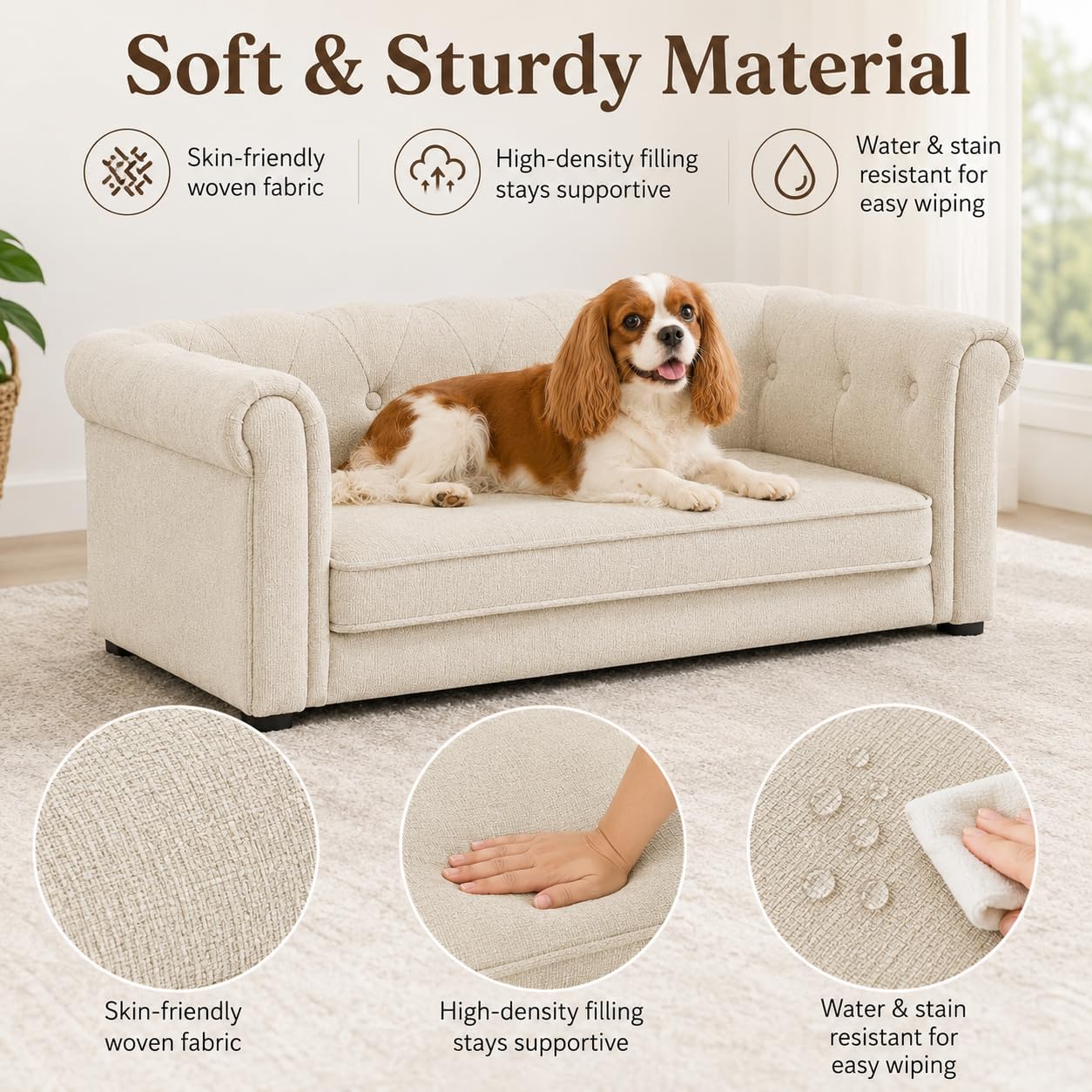 38.9" x 23.2" Dog Sofa for Small & Medium Dogs - Image 4