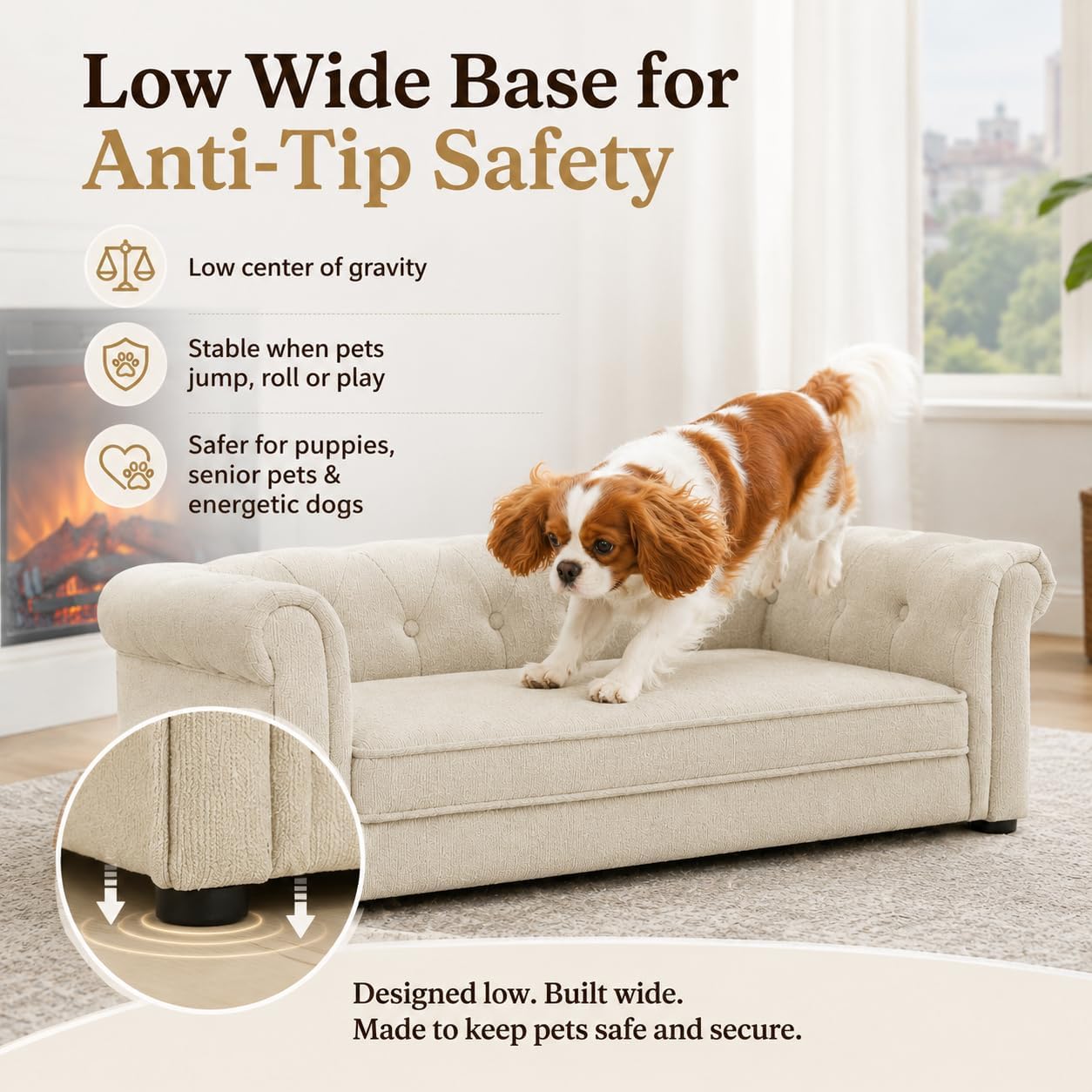 38.9" x 23.2" Dog Sofa for Small & Medium Dogs - Image 6