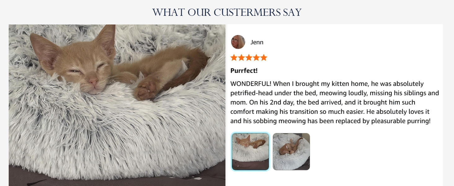 JOLLYVOGUE Grey Calming Dog &amp; Cat Bed