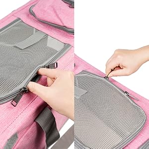 self locking zippers for cat safe car rides travel sturdy durable mesh