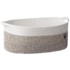 30L Large Woven Rope Dog Toy Basket with Paw Print, Mixed Brown