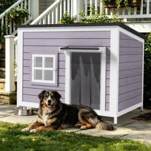 43″ Large Outdoor Dog House, Grey