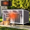 59″ Extra Large Outdoor Dog House with Insulated Liner, Grey