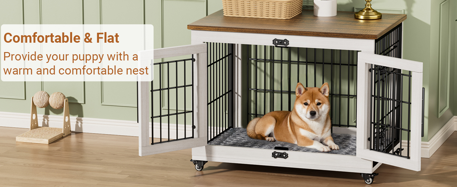 Double Doors Dog Crate End Table