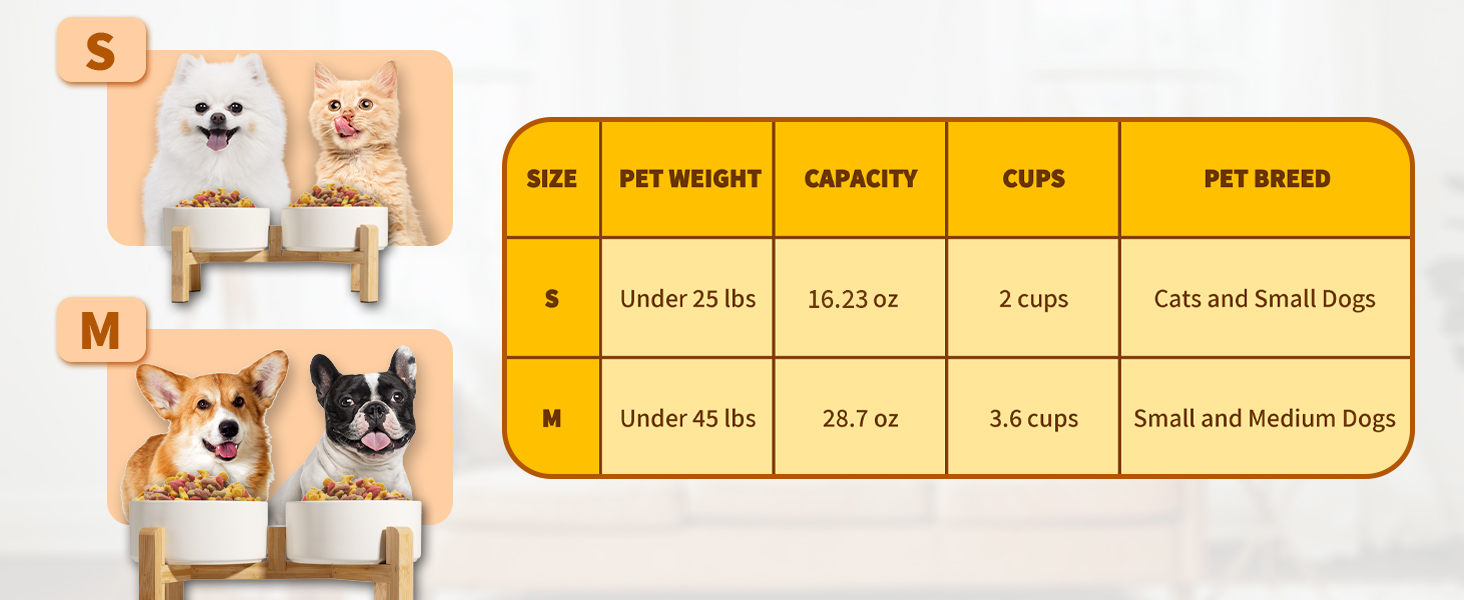 The double pet bowls can hold dry food and wet food separately, achieving dry and wet separation.