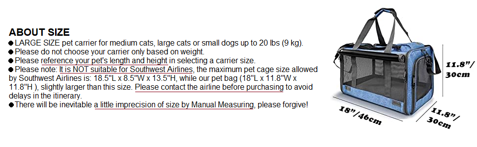 18.1x11.8x11.8 inches large pet carrier for cat with side blinds anxious cat stress free