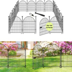 ADAVIN Garden Fence, 32in 16 Panels Dog Fence Outdoor for Yard, 35 Ft