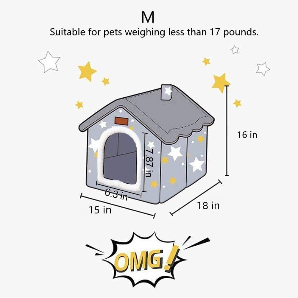 BXEBUI Dog House Indoor Memory Sponge, Foldable Dog House Kennel Bed Mat with Cushion for Small Medium Large Dogs Cats, Winter Warm Cat Nest Puppy Cave Sofa Pet Products (Medium) - Image 2