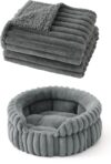Bedsure ComfyFleece™ Small Cat Bed S with ComfyFleece™ Waterproof Dog Blankets for Small Dogs Warm Grey