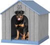 Bifanuo Large Dog House for Outdoor & Indoor, Waterproof Puppy Shelter with Air Vents & Elevated Floor, Easy Assemble Sturdy Dog Kennel for Large Dogs (Blue, 36.2”L×38”W×38”H)