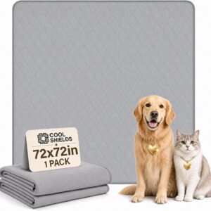 CoolShields Washable Pee Pads for Dogs, 72” x 72”, Grey, 1 Pack