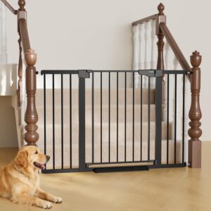 Cumbor 29.7-51.5 in Extra Wide Baby Gate for Stairs, Dog Gate Indoor Black