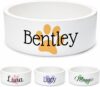 Custom Dog Bowl | Personalized Food & Water Dish with Name | Microwave & Dishwasher Safe Ceramic Pet Feeding Bowl | Gift Idea for New Puppy Owners | White – Large