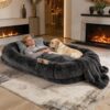 Dark Grey Human Dog Bed – 71”x45”x12” Size Fits You and Pets