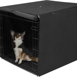 Deblue Small Dog Crate Cover Indoor for Small Wire Crate – (24“, Black)