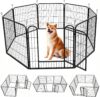 Dog Playpen, 8 Panels Indoor Outdoor Heavy Duty Pet Exercise Fence, 32″ H