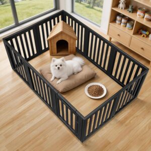 Dog Playpen Indoor,Puppy Playpen,Black 23.6″ H, 10 Panels