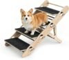 Dog Ramp for Bed, Foldable 15″x34″ Solid Wood Pet Stairs for Small Dog