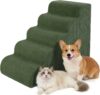 Dog Stairs for HIGT Bed – 24″ H 5-Step Dog Ramp Up to 50 Lbs, Green