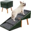 Dog Stairs for Small Dogs Foldable Dog Steps and Faux Leather Ottoman