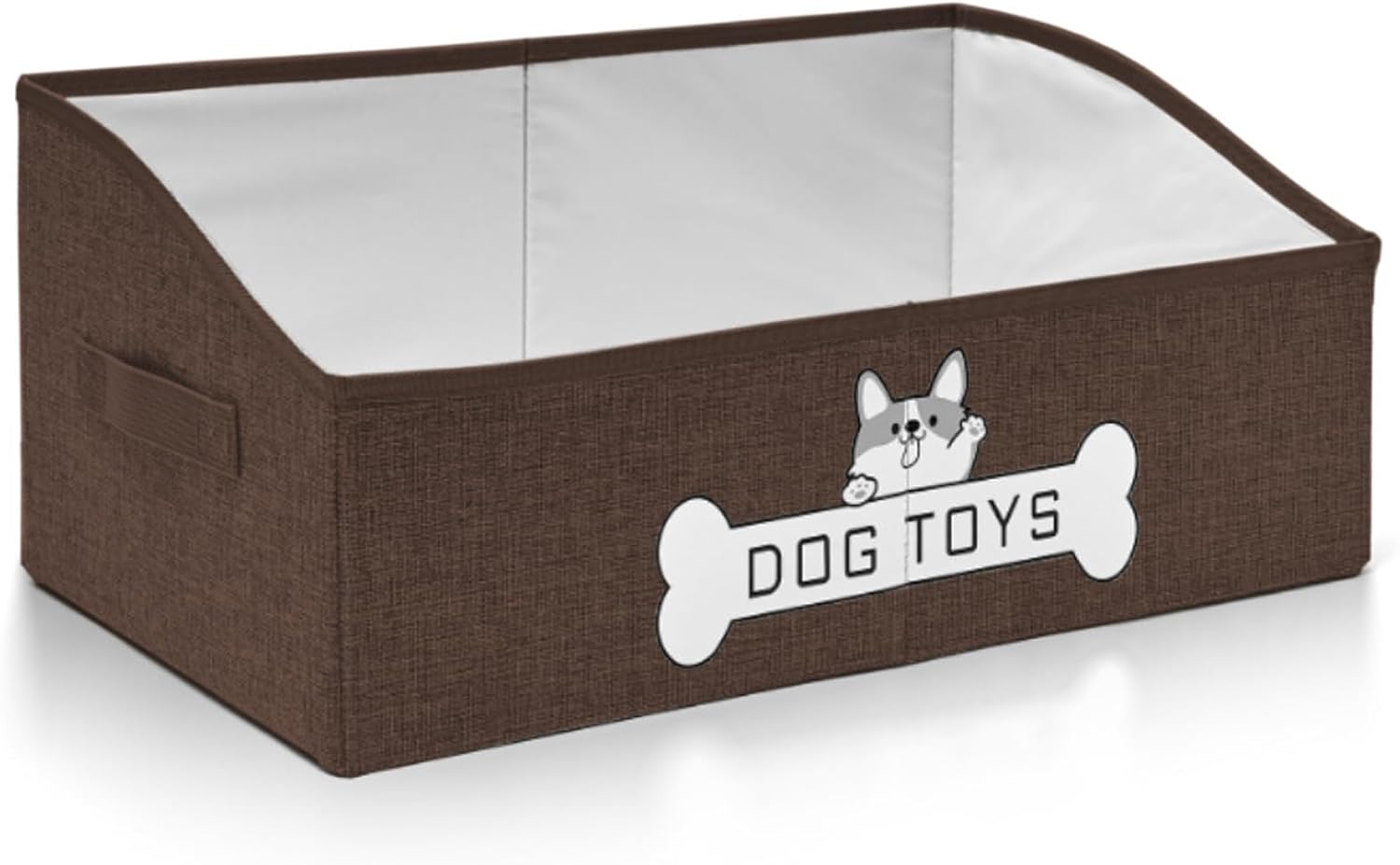 Dog Toy Basket, Specially Designed for Dog Toy Storage, Collapsible Dog Toy Box with Handle,Perfect for Storing Pet Toys and Accessories (Brown)