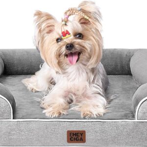 EHEYCIGA Orthopedic Small Dog Bed, Waterproof Memory Foam Washable Pet Beds