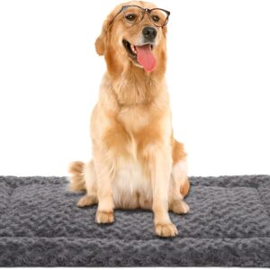 Exsnugy Washable Dog Bed Mat Large Size Fluffy Pet Crate Pad 42×28 XL