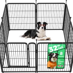 FXW Rollick Dog Playpen, Indoor, Yard & RV Camping, 32″ H, 8 Panels