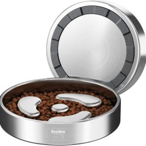 Feedoo Slow Feeder Dog Bowl-1Cup for Small Puppy, Double-Layer 304 Stainless Steel Puzzle Bowl, Anti-Choking for Fast Eaters, Heavy-Duty Non-Slip Base, Dishwasher Safe