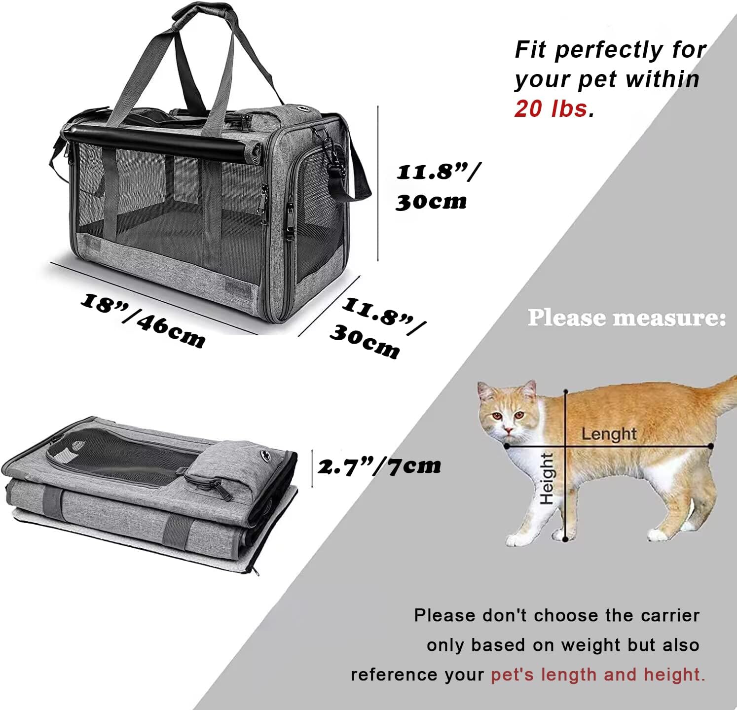 GAPZER Pet Carrier for Large Cats up to 20lbs Soft-Sided Privacy Protection - Image 2
