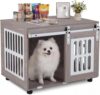 GIANTEX 31.5″ Dog Crate Furniture with Barn Door for Small Medium Dogs