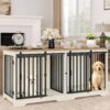 Hzuaneri 53.3″ Double Dog Crate Furniture, Dog Crates for 2 Dogs