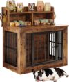IRONCK 33.4″ Small Dog Crate Furniture with Storage Hooks